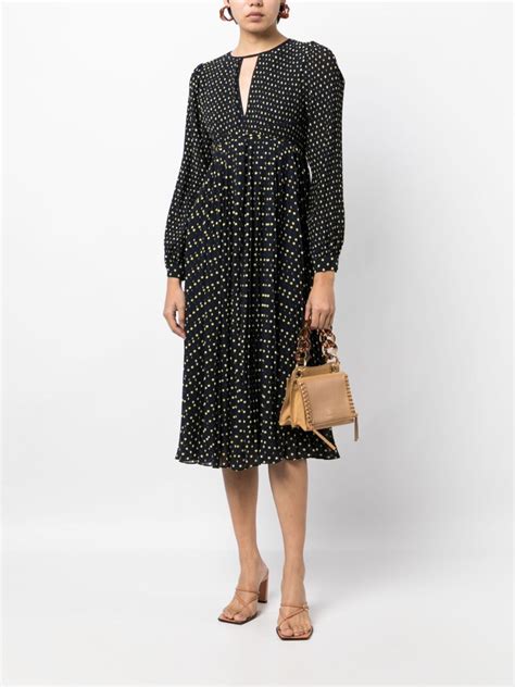 michael michael kors polka dot shift dress black 